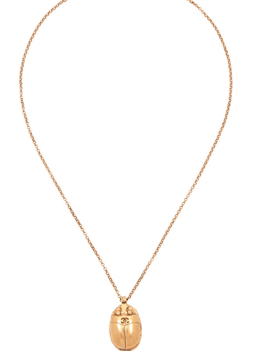 Chanel Gold Scarab Pendant Necklace - Women's Jewelry